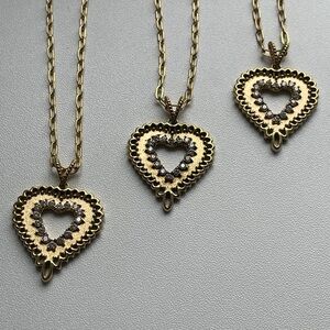 AMD Gold and Diamond Heart Necklace